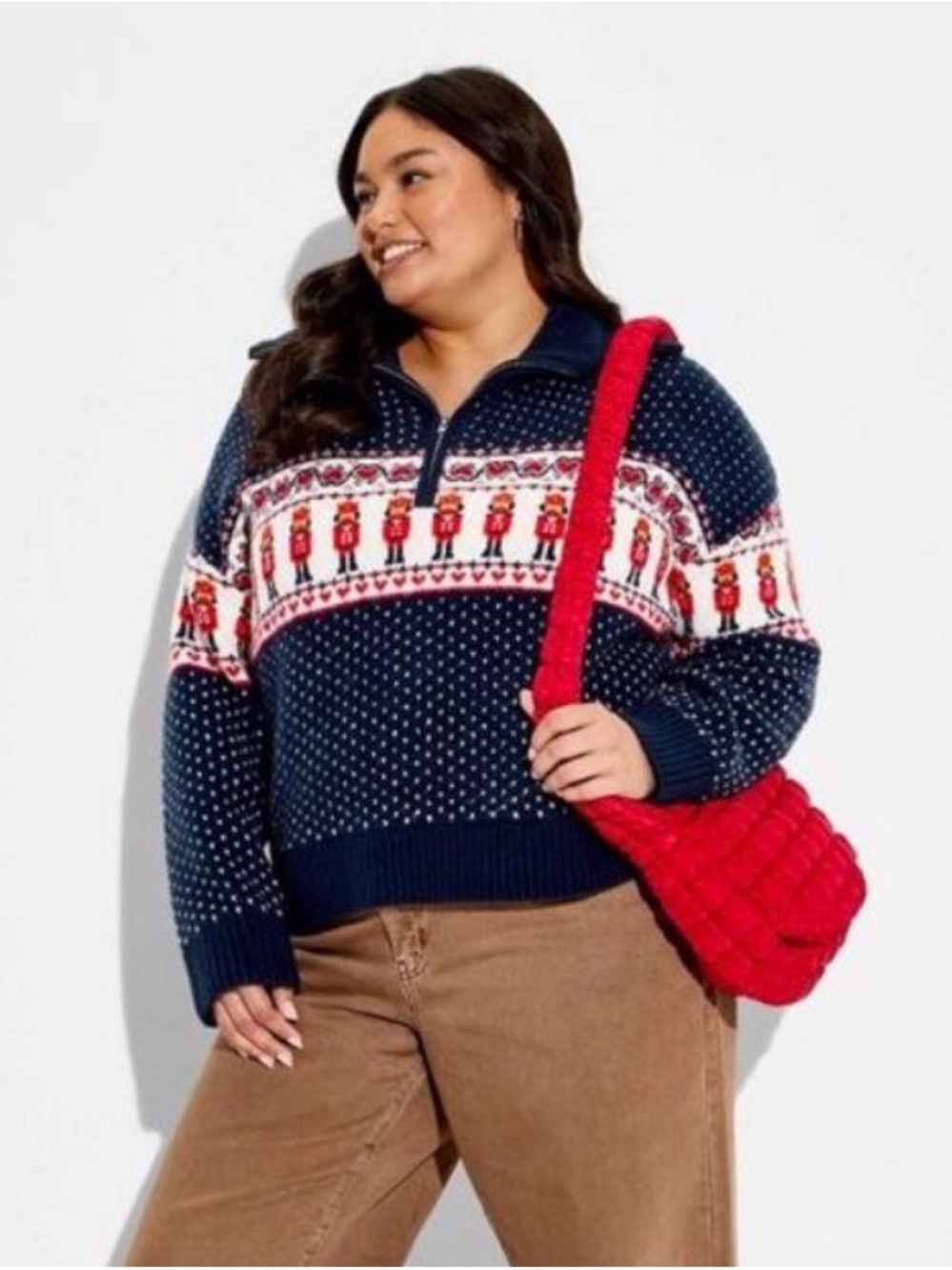 wild fable Navy Fair Isle Nutcracker Half-Zip Sweater